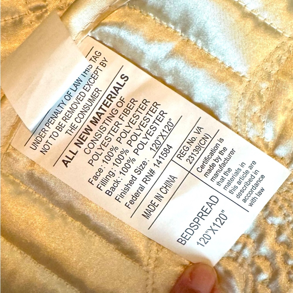 Serenta Quilted Satin Coverlet/Spread - Oversized - Gold - Picture 10 of 11